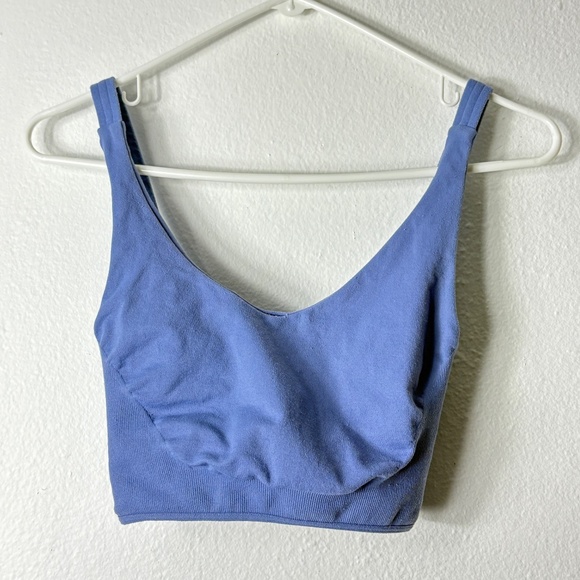 FP Movement Free People Seamless Ribbed Bralette Crop Top Sports Bra XS/S Blue - Picture 2 of 7